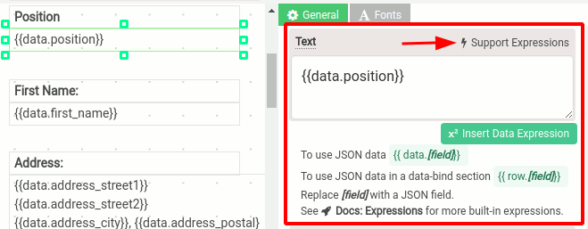 A property that supports Expressions